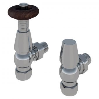 UK Bathrooms Essentials Traditional Angled TRV with Lockshield in Chrome
