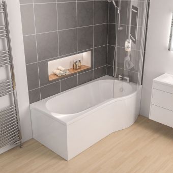 UK Bathrooms Essentials Fraser Reinforced Right Hand P-Shape Bath