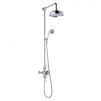 UK Bathrooms Essentials Traditional Riser Kit with Twin Valve in Chrome