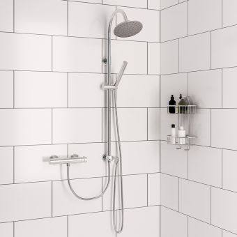 UK Bathrooms Essentials Shower Bundle 8 in Chrome