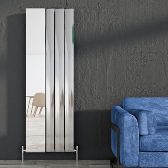 Carisa Step Central Heating Radiator with Mirror in Polished Anodised Aluminium