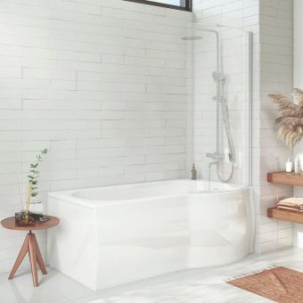 Amara P-Shape 1700 x 800mm Right Hand Shower Bath