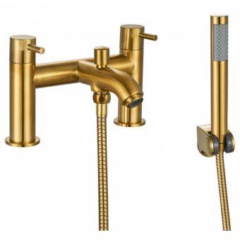 Astrala Prato Round Bath Shower Mixer Tap in Brushed Brass