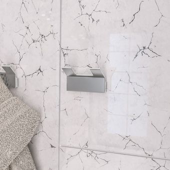 UK Bathrooms Essentials Matre Double Robe Hook in Chrome