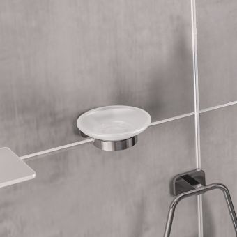 UK Bathrooms Essentials Vajont Soap Dish Holder in Chrome