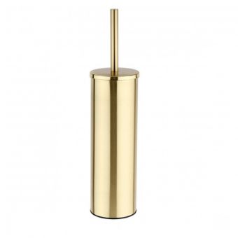 Astrala Prato Round Wall Mounted Toilet Brush and Holder in Brushed Brass