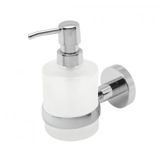 UK Bathrooms Essentials Lassa Glass Soap Dispenser in Chrome