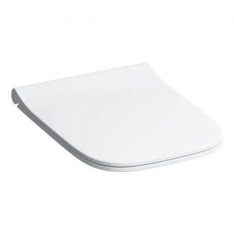 Geberit Smyle Square Replacement Slimline Soft Close Toilet Seat with Quick Release Hinges in White - 500.688.01.1