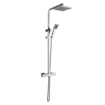 UK Bathrooms Essentials Indus Thermostatic Shower Pole Set in Chrome