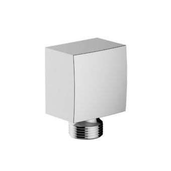 UK Bathrooms Essentials Square Outlet Elbow in Chrome