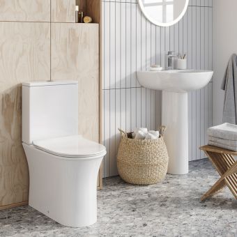 Amara Bainbridge Rimless Close Coupled Toilet in White
