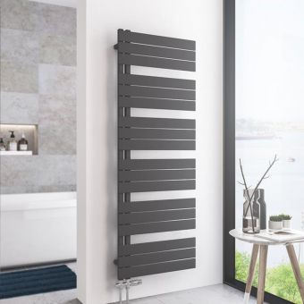 UK Bathrooms Essentials Orta Towel Radiator in Matt Anthracite