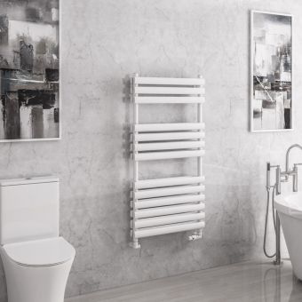 UK Bathrooms Essentials Leven Double Towel Rail in Matt White