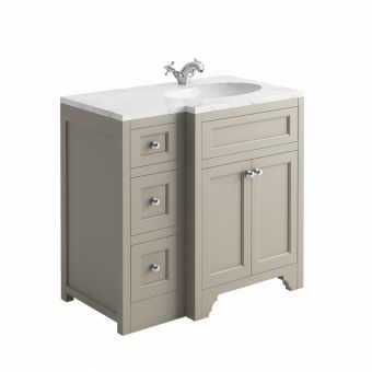 Harrogate Ripley 900mm Right-Hand Vanity Unit with Basin in Dovetail Grey