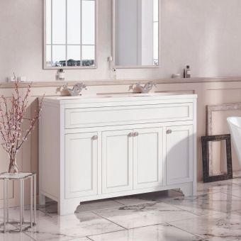 Harrogate Duchy 1200mm Vanity Unit with Twin Basin in Arctic White