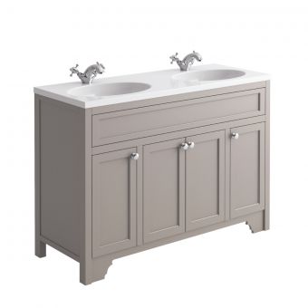 Harrogate Duchy 1200mm Vanity Unit with Twin Basin in Dovetail Grey