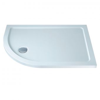 UKBathrooms Essentials Left Hand Offset 1200 x 800mm Quadrant Shower Tray in White H1280LQ100