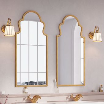 Harrogate Bathroom Mirror in Brushed Brass