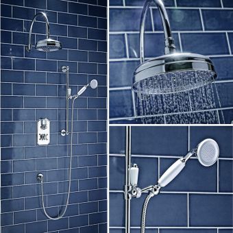 Harrogate Traditional Thermostatic Shower Set Three in Chrome