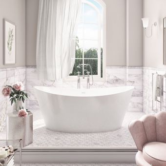 Harrogate Aruba Acrylic Freestanding Bath in Gloss White