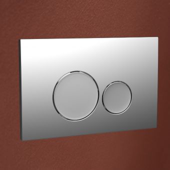 Amara Flush Plate with Round Buttons in Chrome
