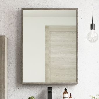 Amara Rosedale Framed Mirror in Grey Oak