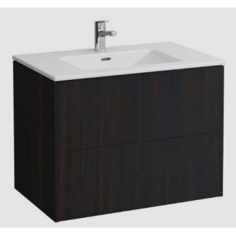 Laufen Base 2 drawer vanity unit including 100 x 61cm slim basin with 1 tap hole and overflow - Traffic Grey 100cm Vanity Unit with Slim Washbasin Traffic Grey