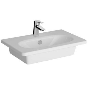 VitrA 60cm Short Projection Vanity Basin - One tap hole - With overflow hole