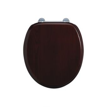 Burlington Seat and cover with chrome hinges and lift handle - Mahogany