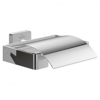 Villeroy & Boch Elements Striking Toilet Roll Holder with Cover in Chrome