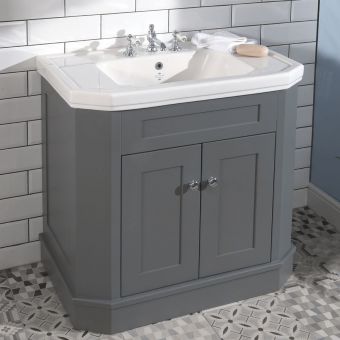 Burland Bath Co. Harbour 920mm Vanity Unit and Basin in Charcoal Grey