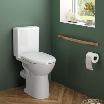 Geberit Selnova Comfort Height Rimless Open Back Close Coupled WC in White - 500486017