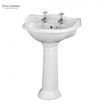 Old London Chancery Fluted Washbasin with Pedestal
