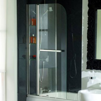 UK Bathrooms Essentials Cascade Luxury 800 x 1400mm Bath Screen