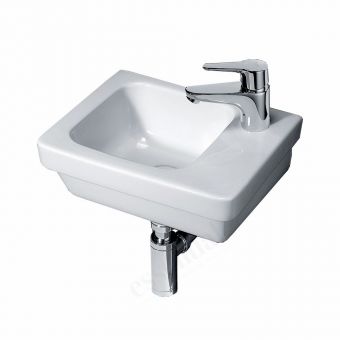 UK Bathrooms Essentials Ivy Slimline Bathroom Basin White 360mm 110mm EC7009