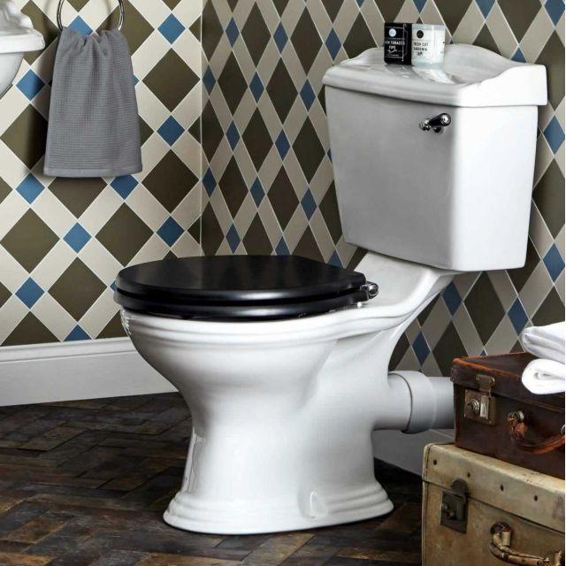 Bayswater Porchester Close Coupled Toilet with White Lever Flush - BAYC106