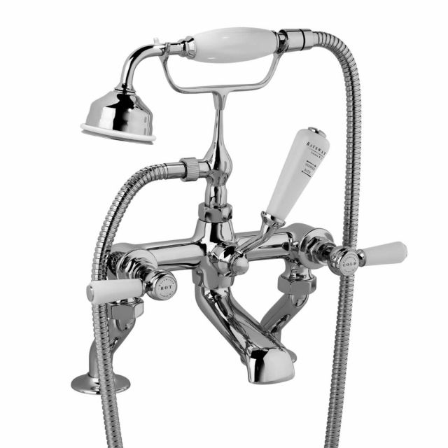 Bayswater Lever Deck Mounted Bath Taps with Shower Handset