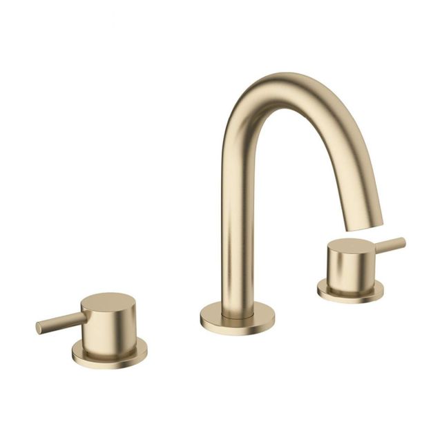 Crosswater MPRO Brushed Brass 3 Hole Basin Tap - PRO135DNF