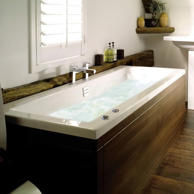 UK Bathrooms Essentials Elite Duo Clearpool Bath with 8 Jet Whirlpool System - Y002002
