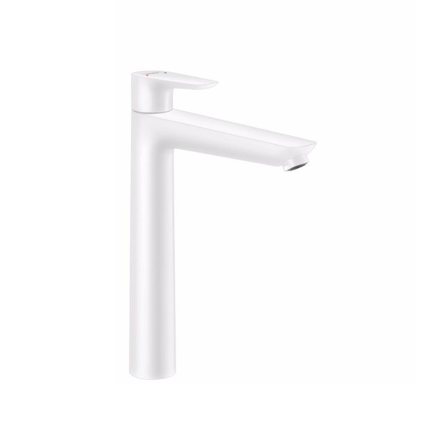 hansgrohe Talis E Single Lever Basin Mixer Tap 250 with push open waste in Matt White - 71716700