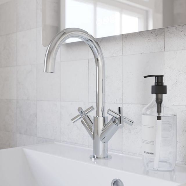 Crosswater MPRO Basin Monobloc Mixer Tap with Crosshead in Chrome