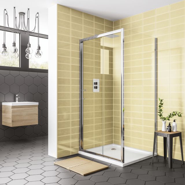 UK Bathrooms Essentials 8mm Shower Sliding Door