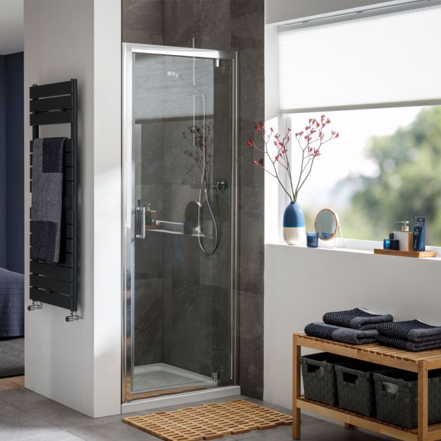 UK Bathrooms Essentials 8mm Pivot Shower Door
