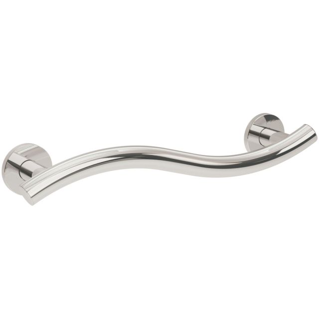 Bathex Yardley 35mm Wave Grab Rail for Left Hand in Stainless Steel