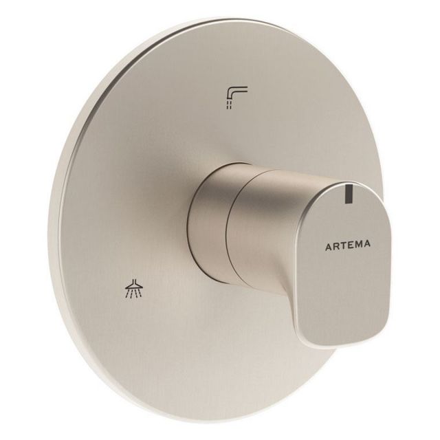 VitrA Root Round Built-In Three-Way Diverter in Brushed Nickel - A4269634