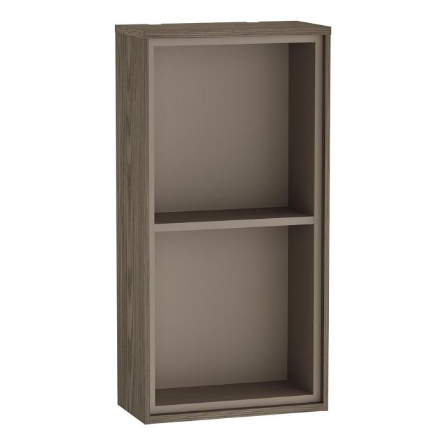 VitrA Voyage Small Vertical Shelf Unit in Planked Sand & Taupe