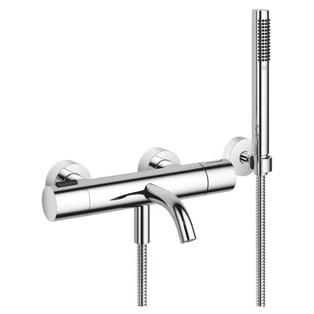 Dornbracht Meta Bath Thermostat for Wall Mounting with Hand Shower Set in Polished Chrome