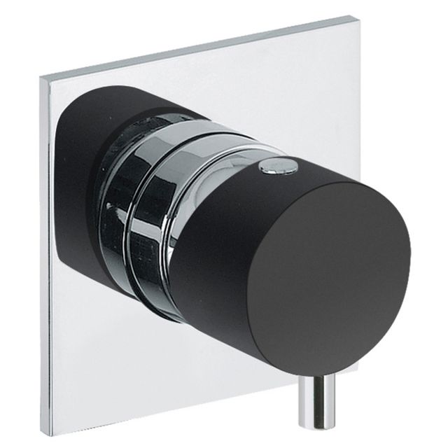 Abode Cyclo Wall Mounted Bath Mixer Control in Black and Chrome
