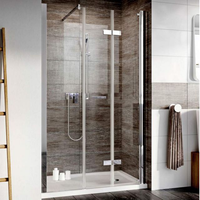 Roman Innov8 Inward Opening Bi-Fold Shower Door with In-Line Panel - 1200mm