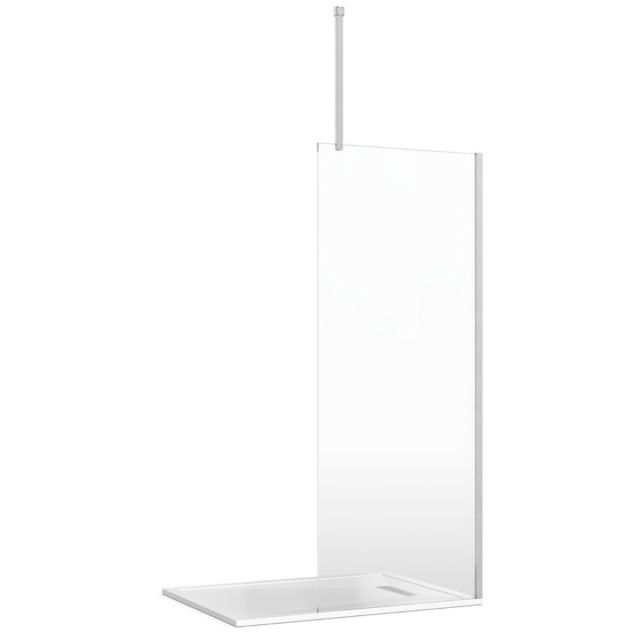 Crosswater Gallery 8 Recess Shower Enclosure with Ceiling Support in Brushed Stainless Steel